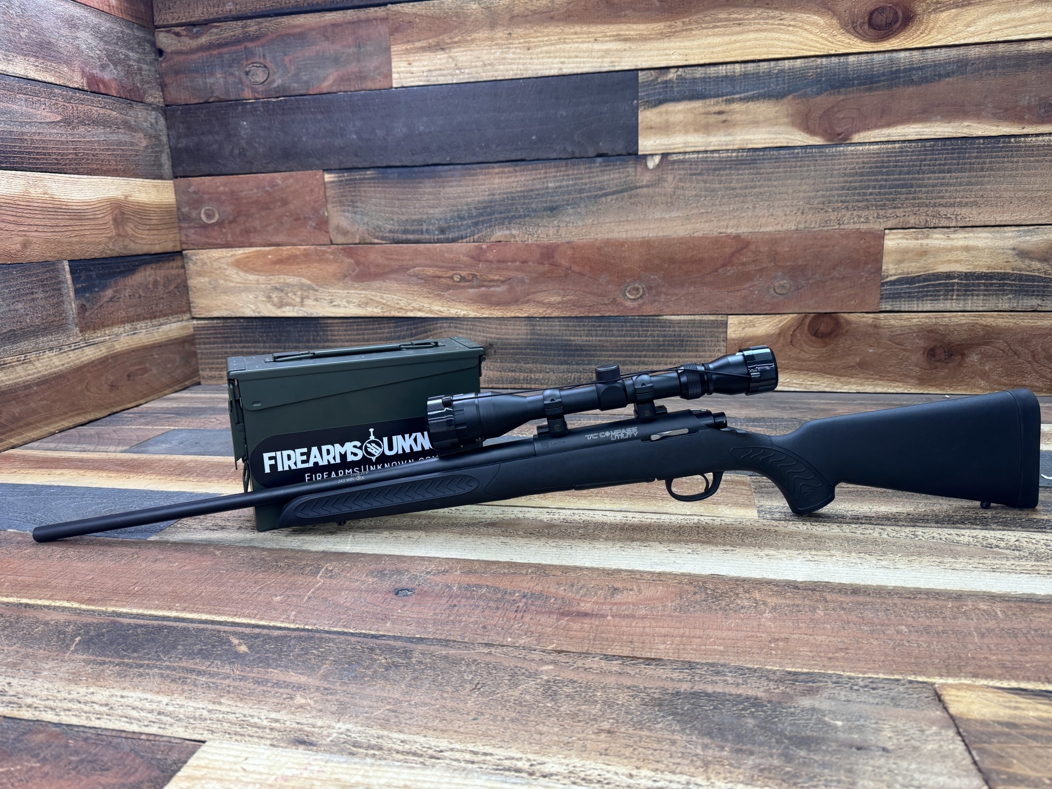 Thompson Center COMPASS UTILITY .243win 22" BLK 5RND Rifle W/ Scope & Rings (Package Deal)