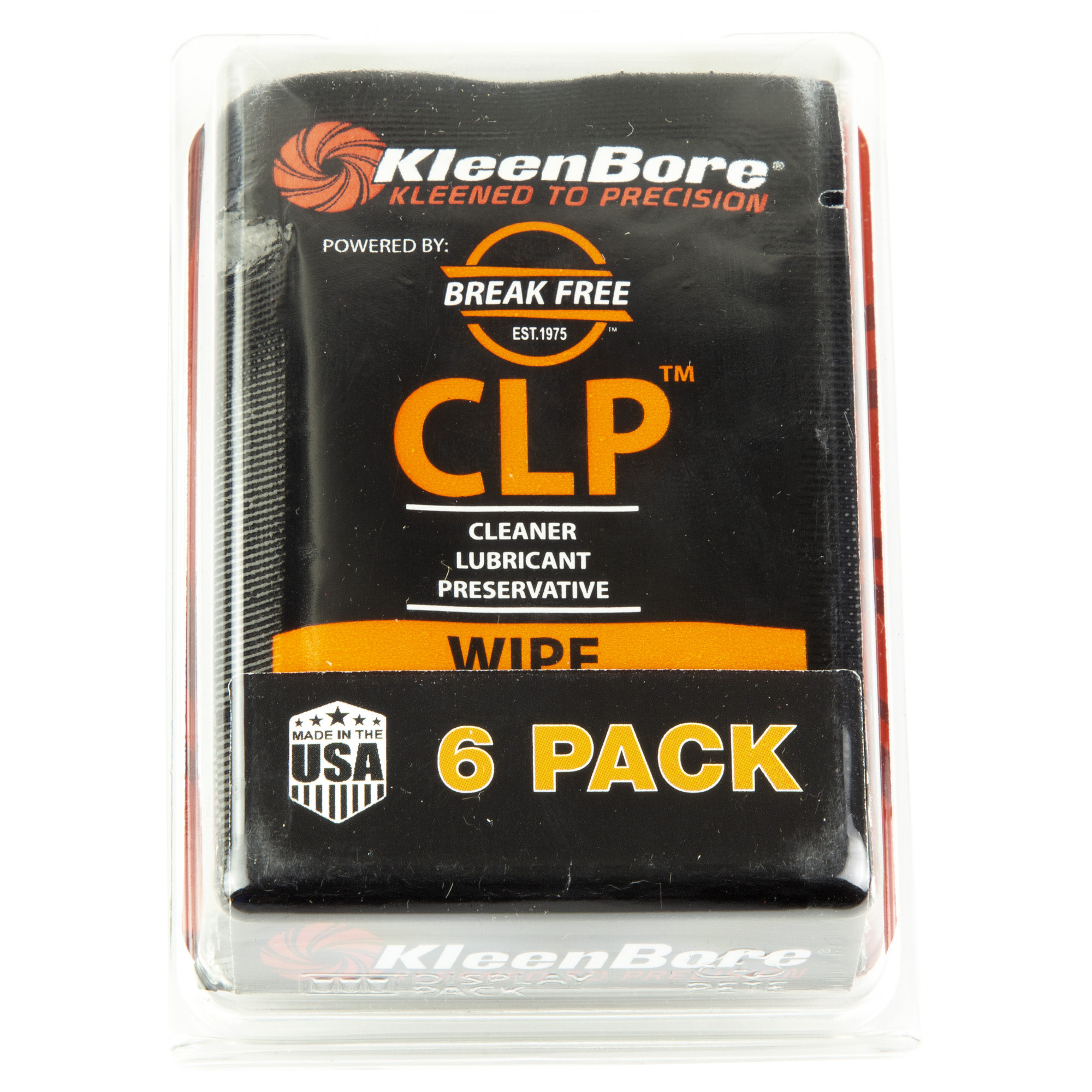 Kleen-Bore, CLP Wipe, Powered By Break Free, Cleaning Wipes, 6 Pack
