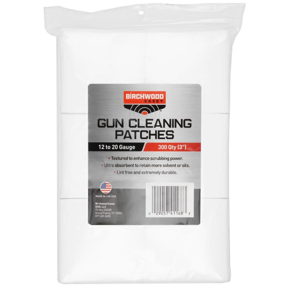 Birchwood Casey, Cleaning Patches, 3", 12-20 Gauge, 300 Patches