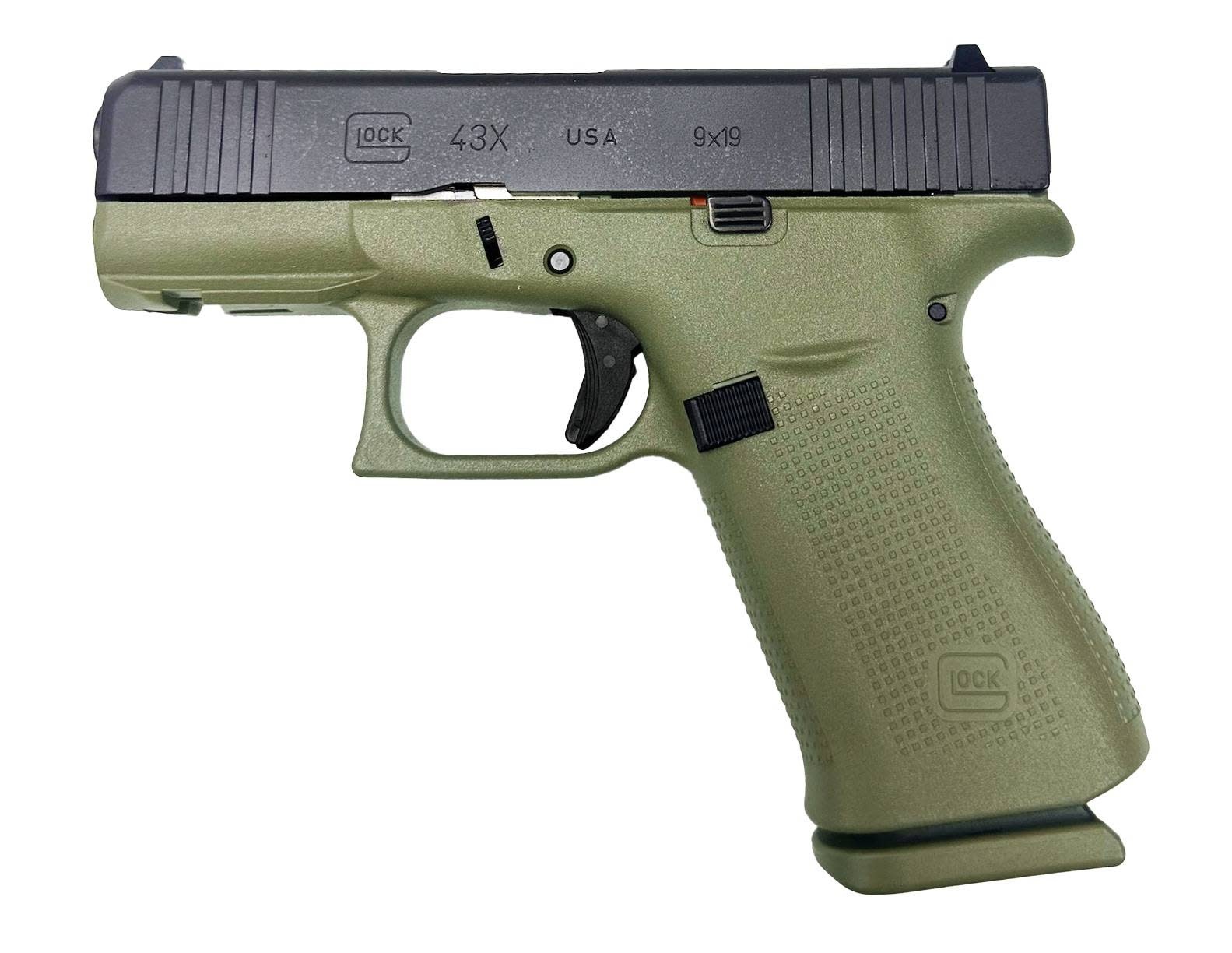 Glock 43X, 9MM, 3.6", BFGreen (2)10RD Pistol