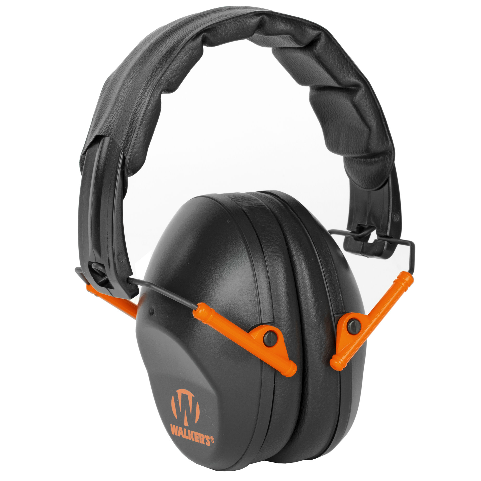 Walker's, Passive, Folding Earmuff, Black/Orange, 1 Pair