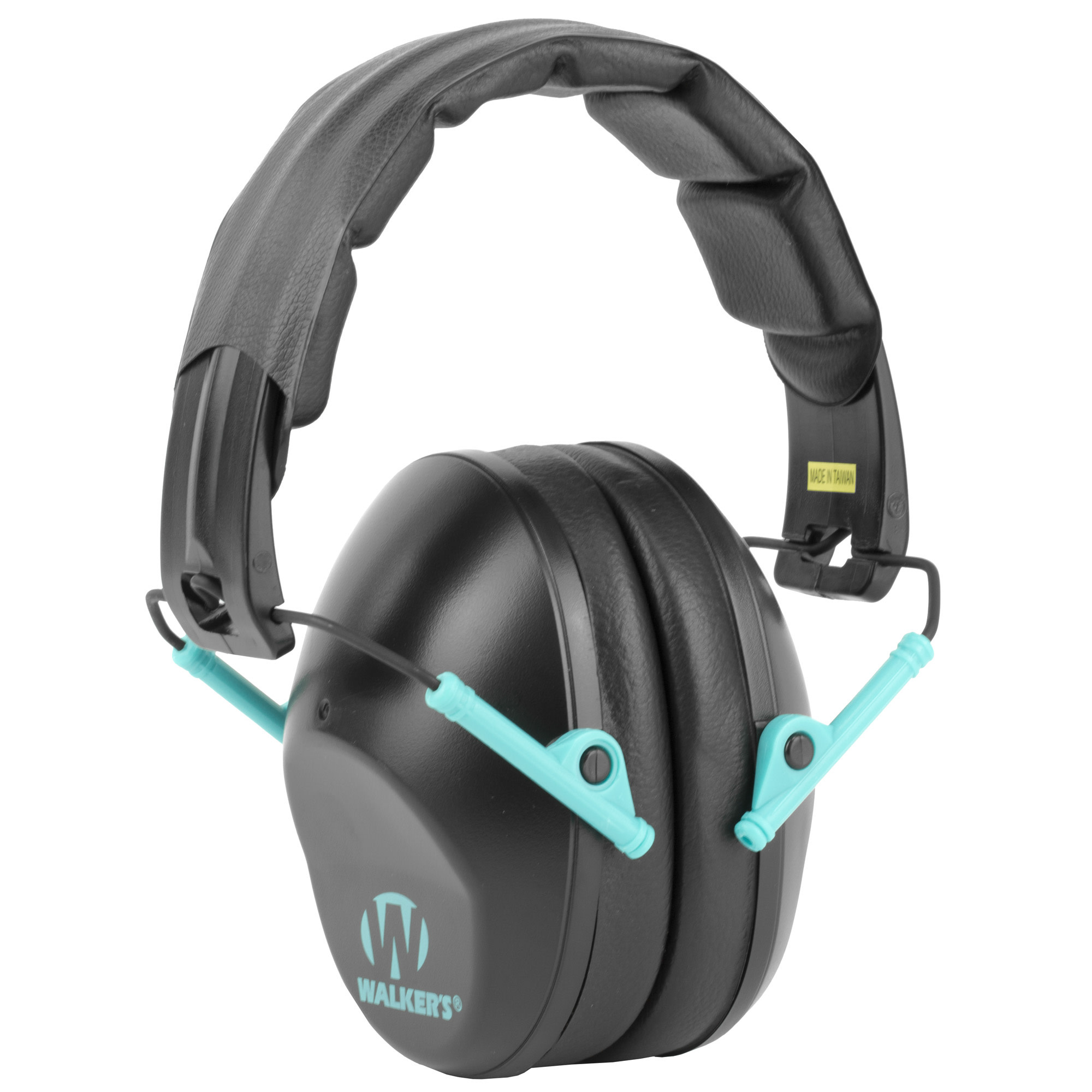 Walker's, Passive, Folding Earmuff, Black/Teal, 1 Pair