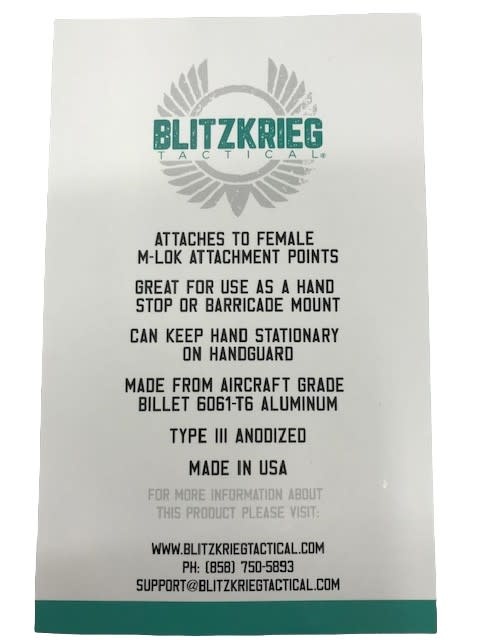 Blitzkrieg Tactical M-LOK Barricade Hand Stop