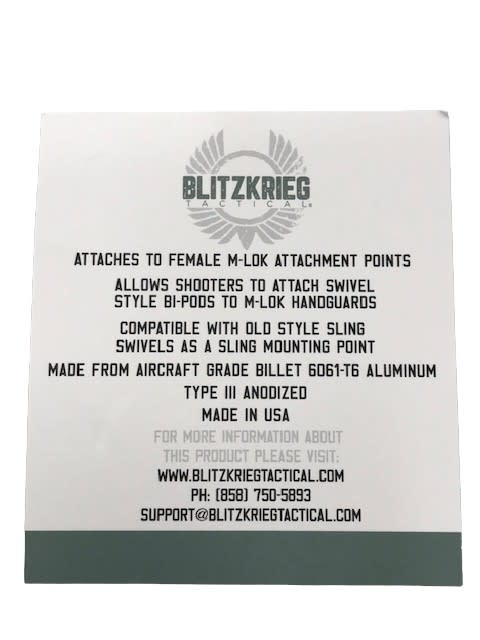 Blitzkrieg Tactical M-LOK Sling Stud Bi-Pod Mount