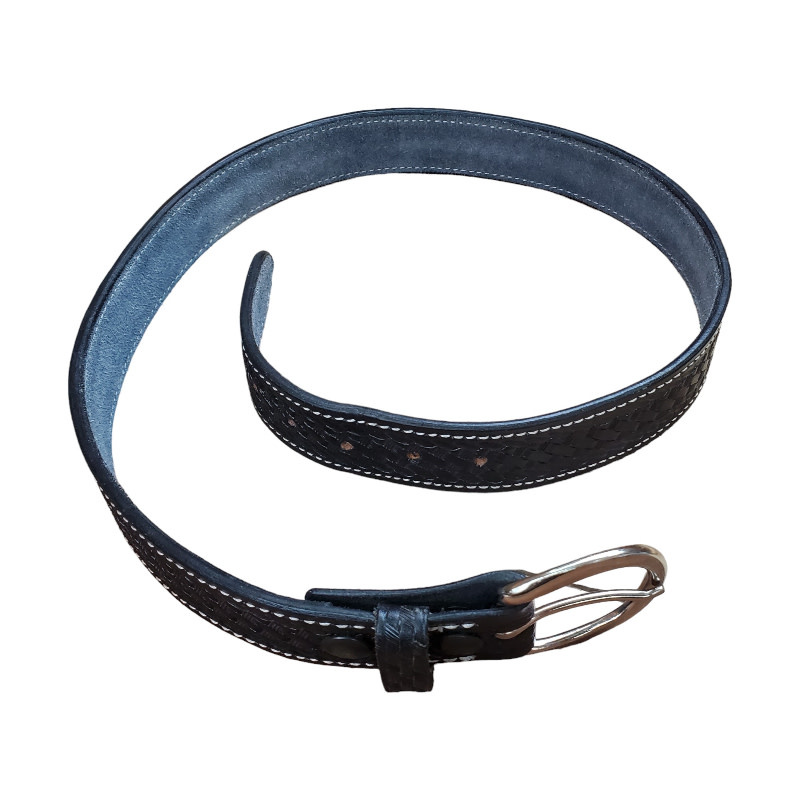 Triple K Black Basketweave Belt 36 in