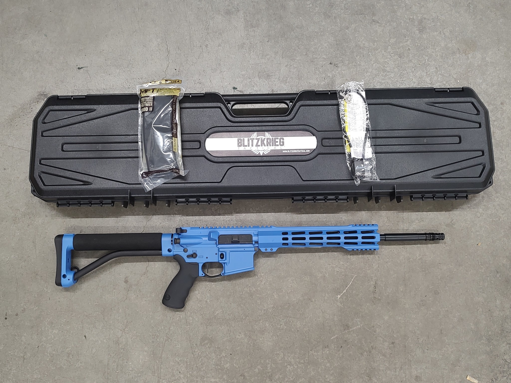 BT, Custom Diomedes AR-15 Rifle, w/Ace Skeleton Stock, NRA BLUE