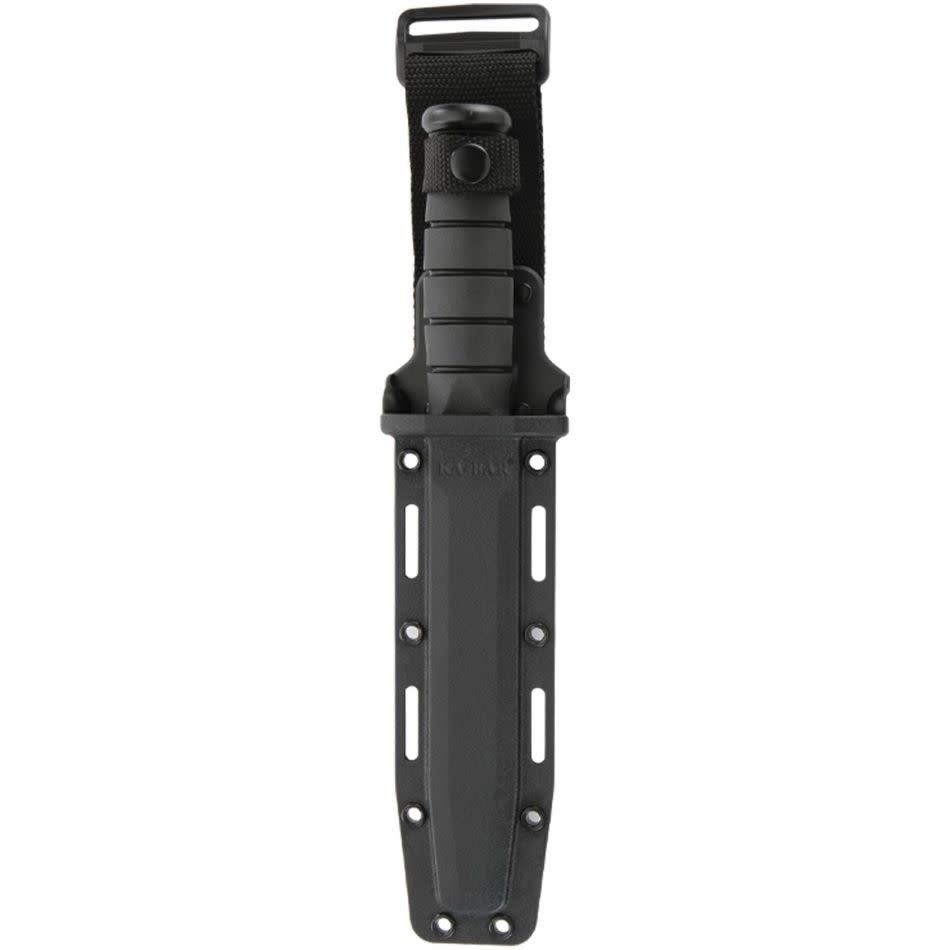 KA-BAR Utility Fighting, Fixed Blade, Serrated Edge, 7", Black Knife