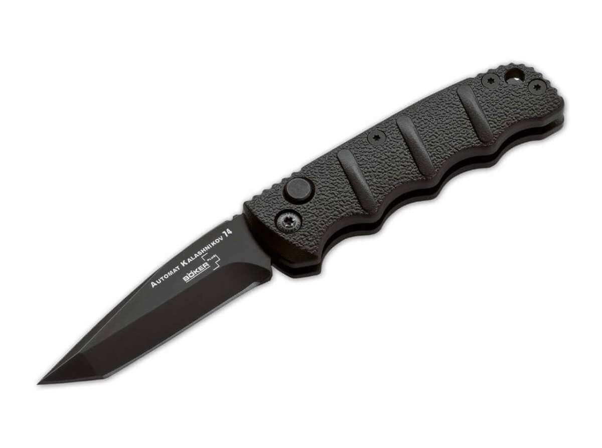 Böker Plus Kalashnikov Button Lock Tanto Mini Black 2.5" Non-Auto Folding Knife