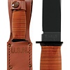 KA-BAR Mark I 5.875", Brown Leather Clip Point Fixed Blade Knife