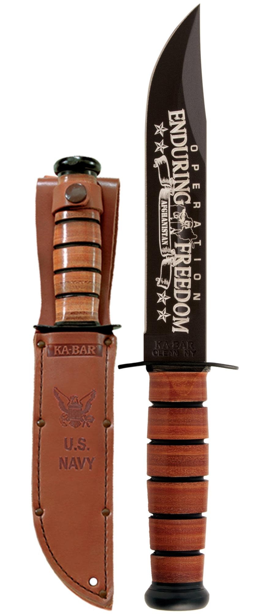 KA-BAR OEF Afghanistan USN 7" Fixed Blade Knife