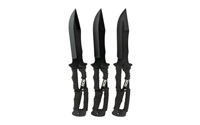 SOG Throwing Knives, 3 Pack, Black Paracord Handle