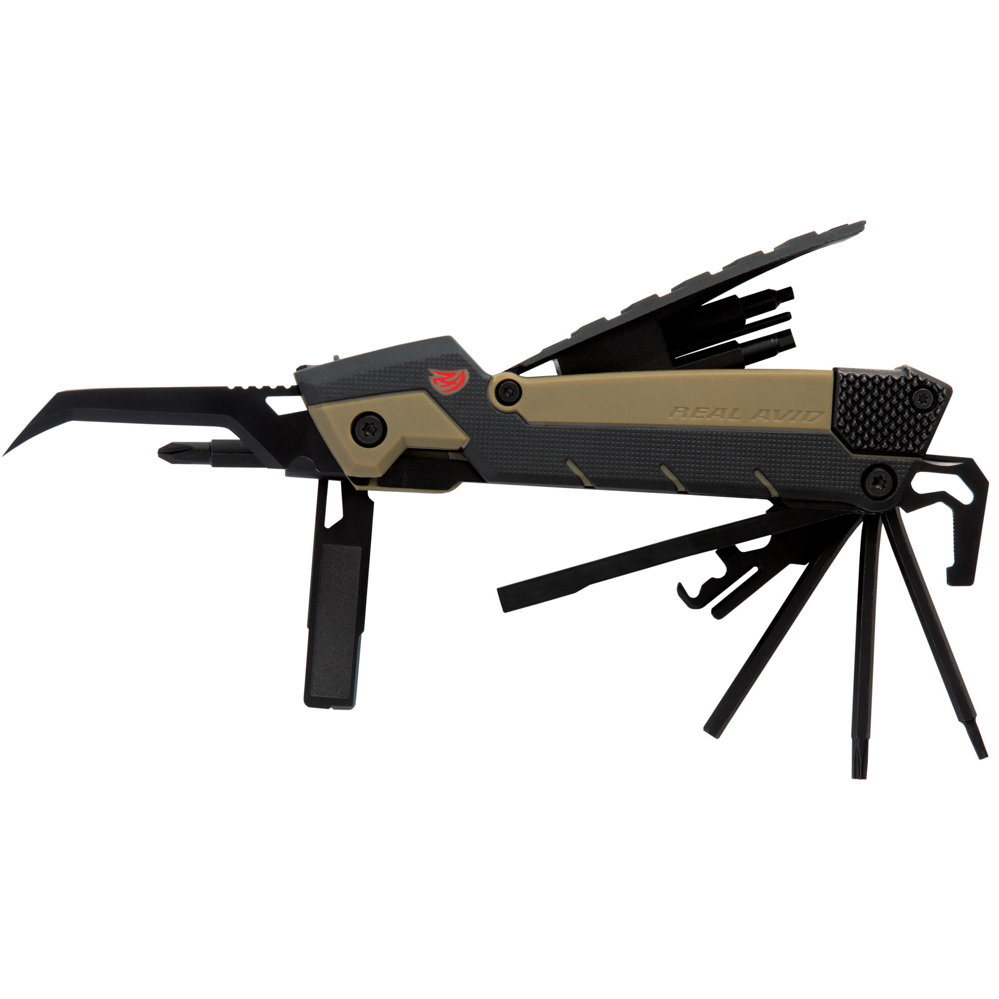 Real Avid, Gun Tool Pro AR15 FDE/BLK Multi-Tool w/Sheath