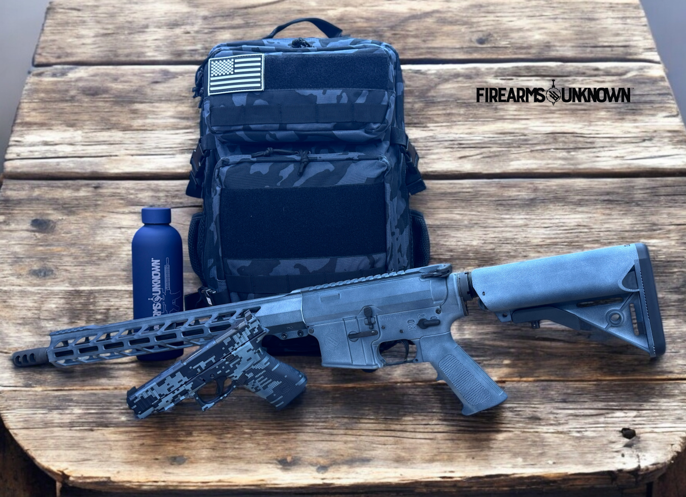 Tactical 45L Molle/Patch Black Grey Camo Backpack