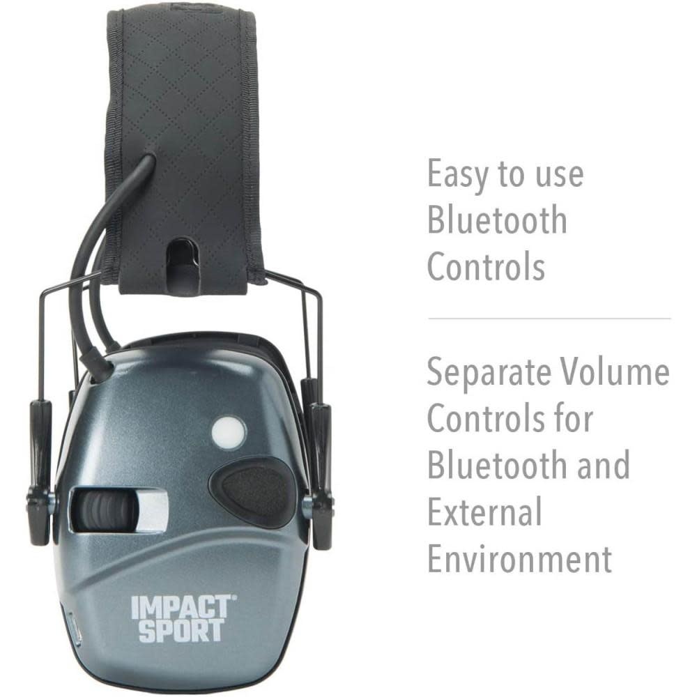 Howard Leight Impact Sport Shooting Earmuff w/Bluetooth Charcoal Gray