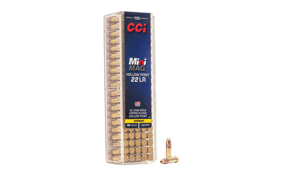 CCI, Mini Mag, 22LR, 36 Grain, Gilded Lead Hollow Point, 100 Round Box