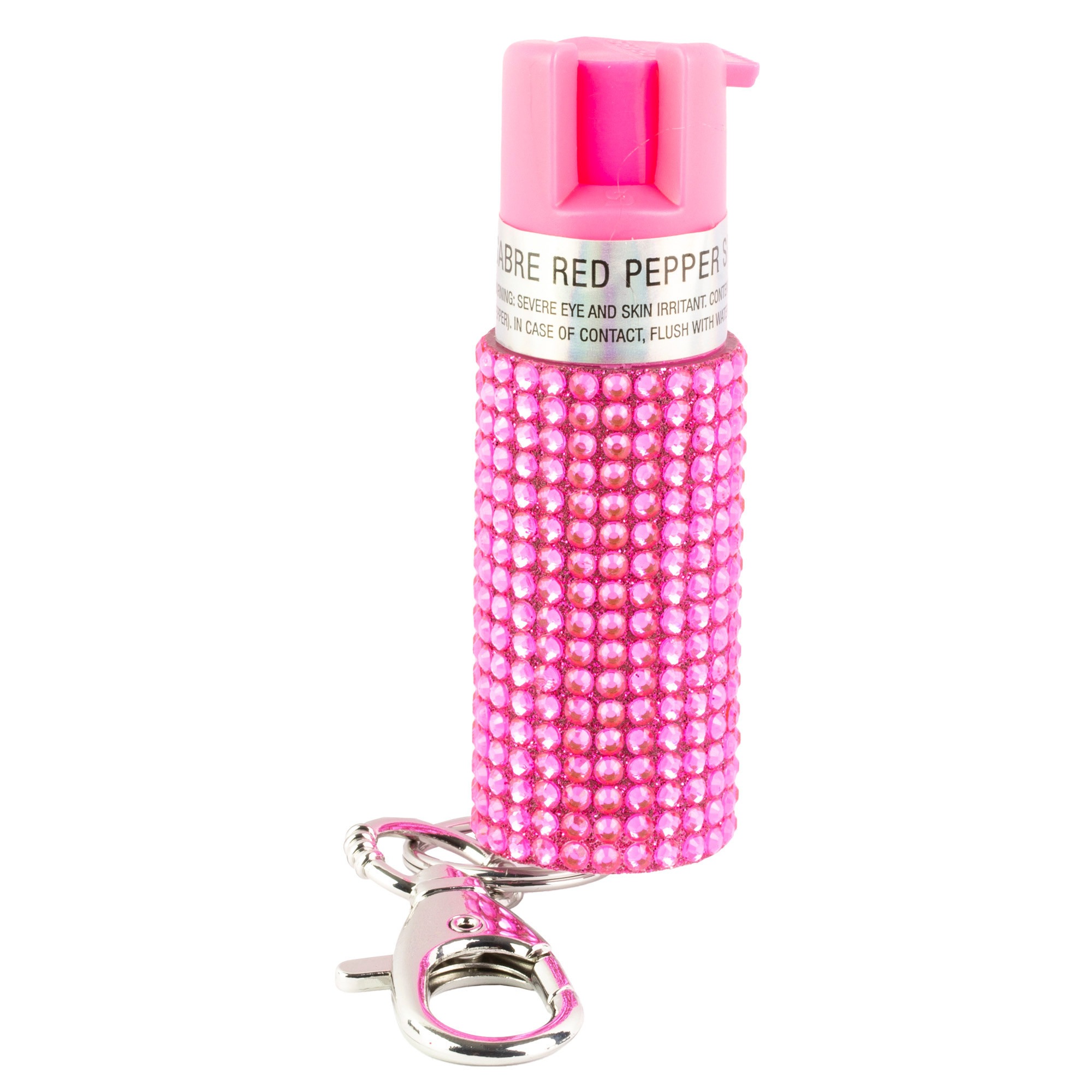 Sabre .54oz, Snap Clip Keychain Jeweled Pink Pepper Spray
