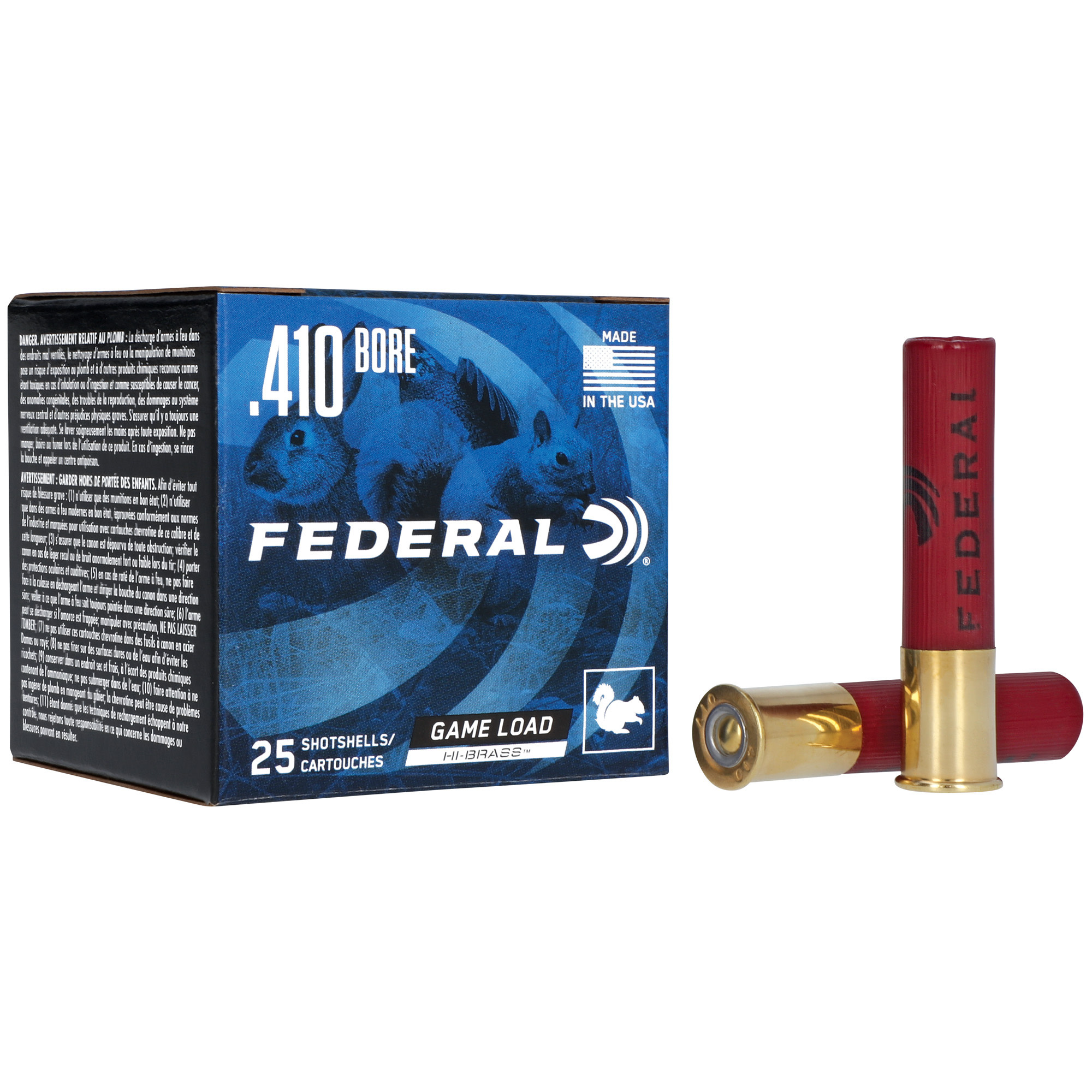 Federal 410 Ga, GameShok 2.5", #6,  .5oz Hi Brass 25RD Box