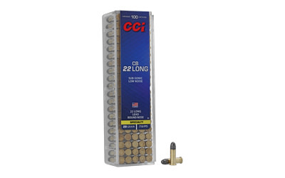 CCI, CB 22 Long 29 Grain, Lead Round Nose, 100 Round Box