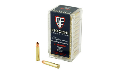 Fiocchi Ammunition, Rimfire, 22WMR, 40 Grain, Jacketed HollowPoint, 50 Round Box