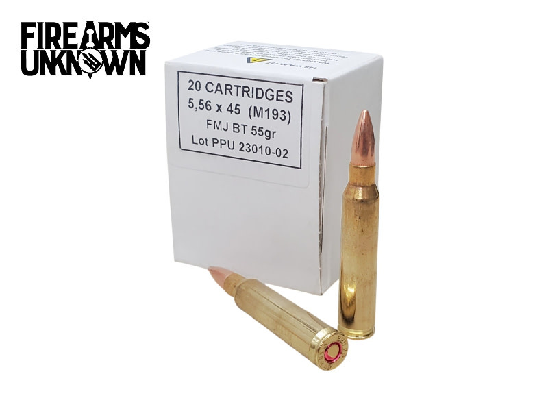 PPU 5.56X45 M193 FMJBT 55GR 20RND Box