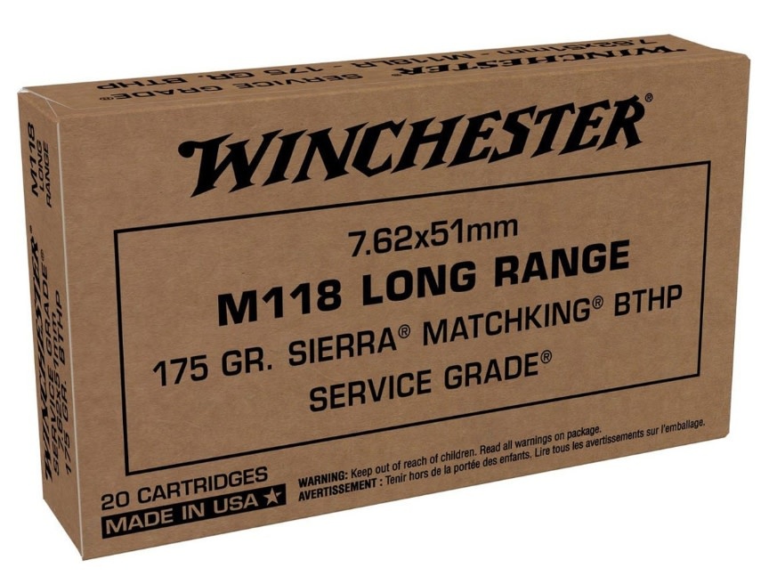 Winchester Ammo Sierra 7.62x51mm NATO 175 gr Sierra MatchKing Hollow Point Boat-Tail 20RD Box