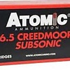 Atomic Ammunition , 6.5 Creedmoor ,  Subsonic ,129gr , (JHP), 20RD