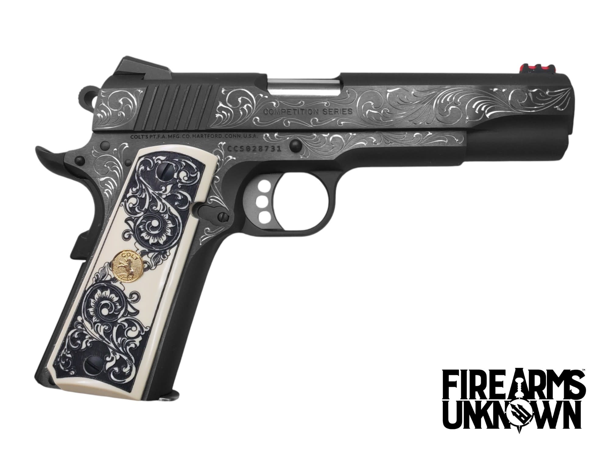 Colt Competition 45ACP, 1911, 5", Series 70, 8RD Pistol (Custom Engraved)