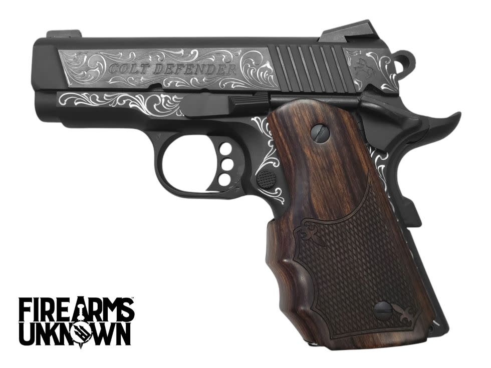 Colt, Defender, 1911, 9mm, 3", BLK 8RND Pistol (Custom Engraved)
