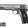 Colt, Classic, .38 Super, 1911, 5", Series 70, 9RD, Pistol (Custom Engraved/Wood Grips)