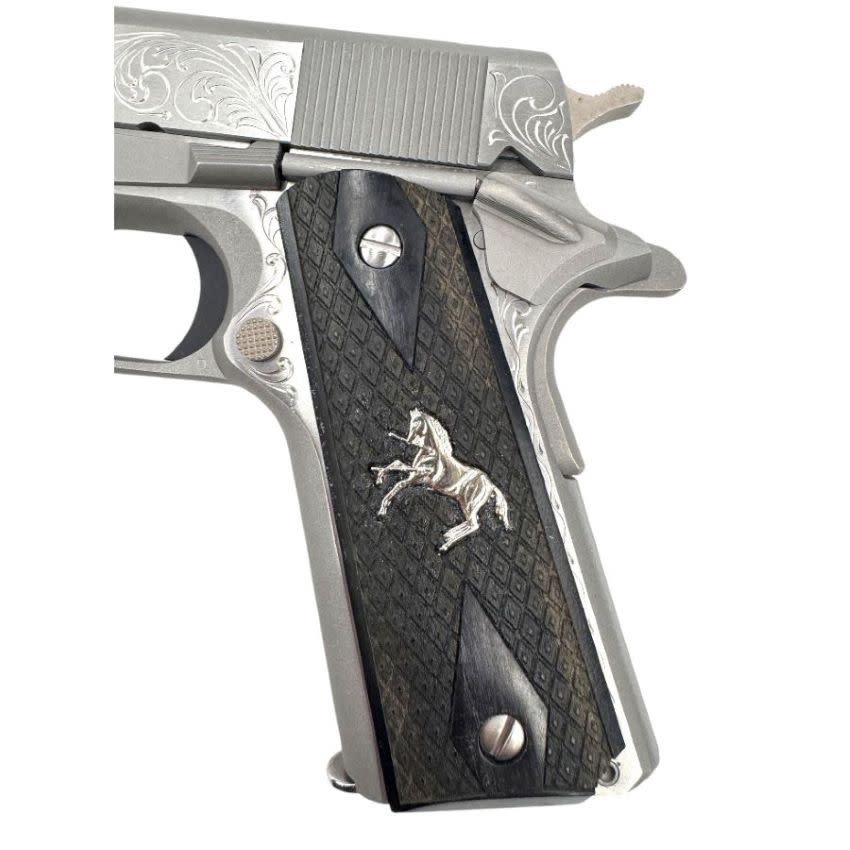 Colt, Classic, .38 Super, 1911, 5", Series 70, 9RD, Pistol (Custom Engraved/Wood Grips)