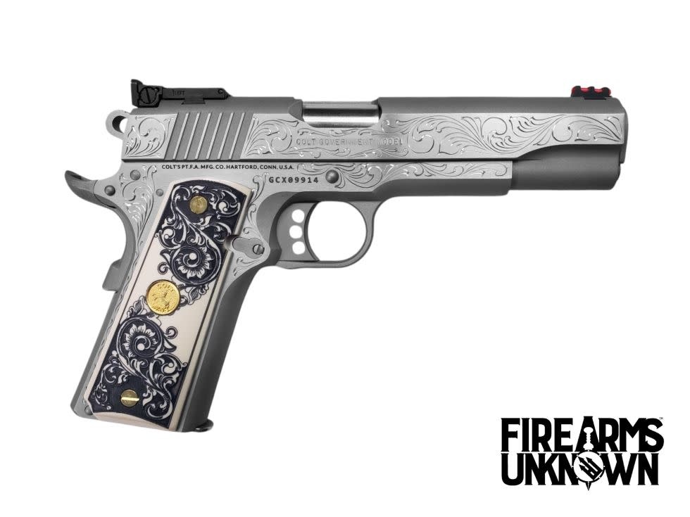 Colt, Gold Cup Lite, 45ACP, 1911, 5", SS 8rnd Pistol (Custom Engraved)