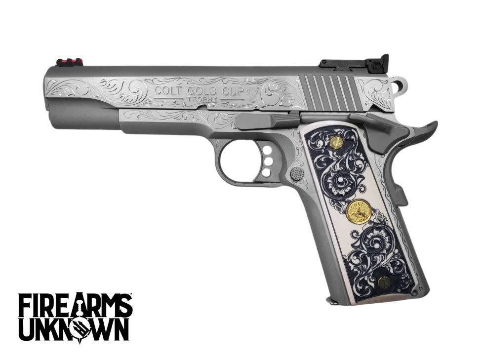 Colt, Gold Cup Lite, 45ACP, 1911, 5", SS 8rnd Pistol (Custom Engraved)