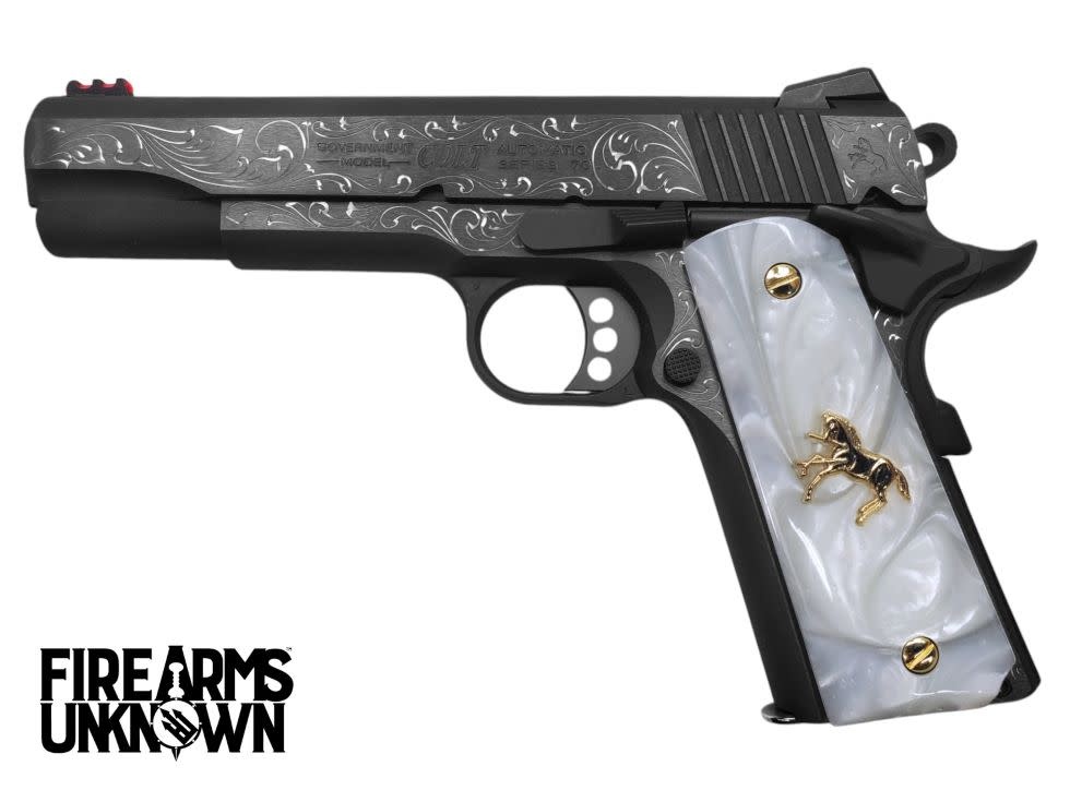 Colt, Competition 45ACP, 1911, 5", Series 70, 8RD Pistol (Custom Engraved/Pearl Grips)