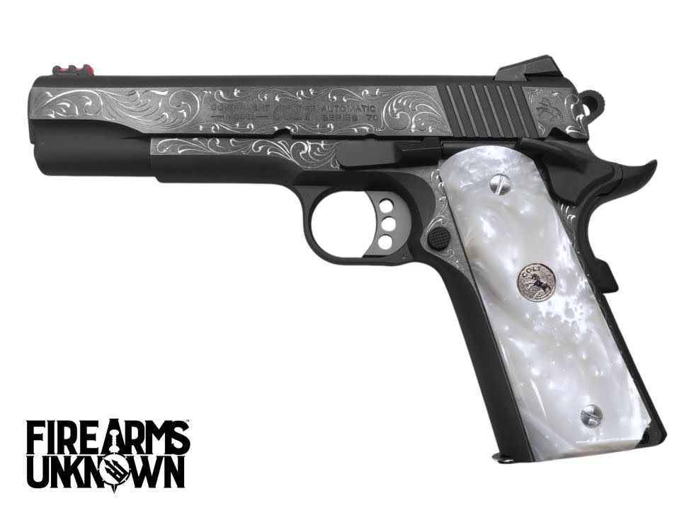Colt, Competition 45ACP, 1911, 5", Series 70, 8Rnd Pistol (Custom Engraved / Pearl Grips)