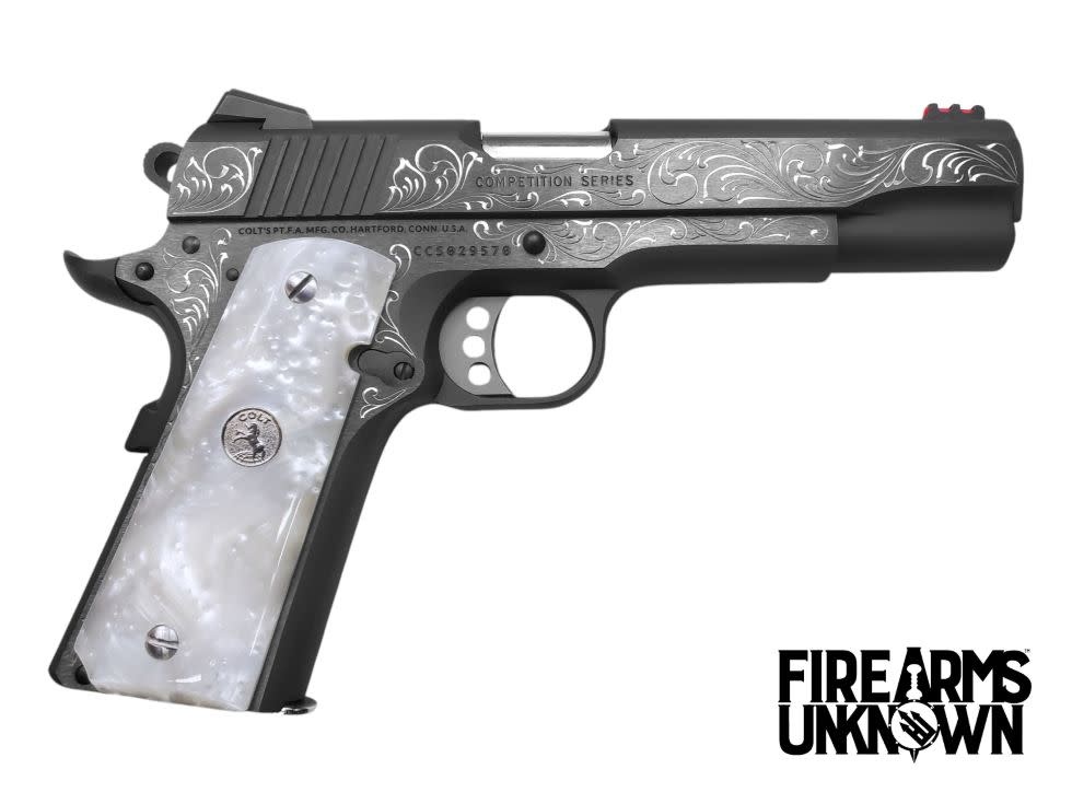 Colt, Competition 45ACP, 1911, 5", Series 70, 8Rnd Pistol (Custom Engraved / Pearl Grips)