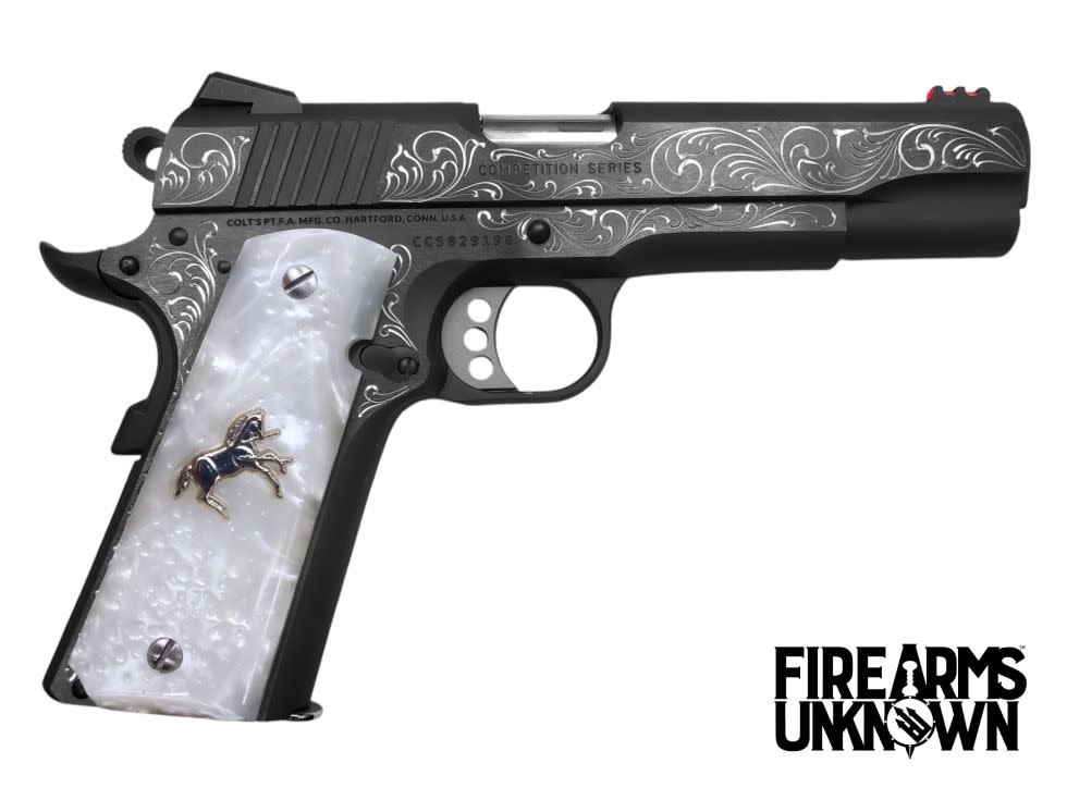 Colt, Competition, 45ACP, 1911, 5", Series 70, 8Rnd Pistol (Custom Engraved / Pearl Grips)