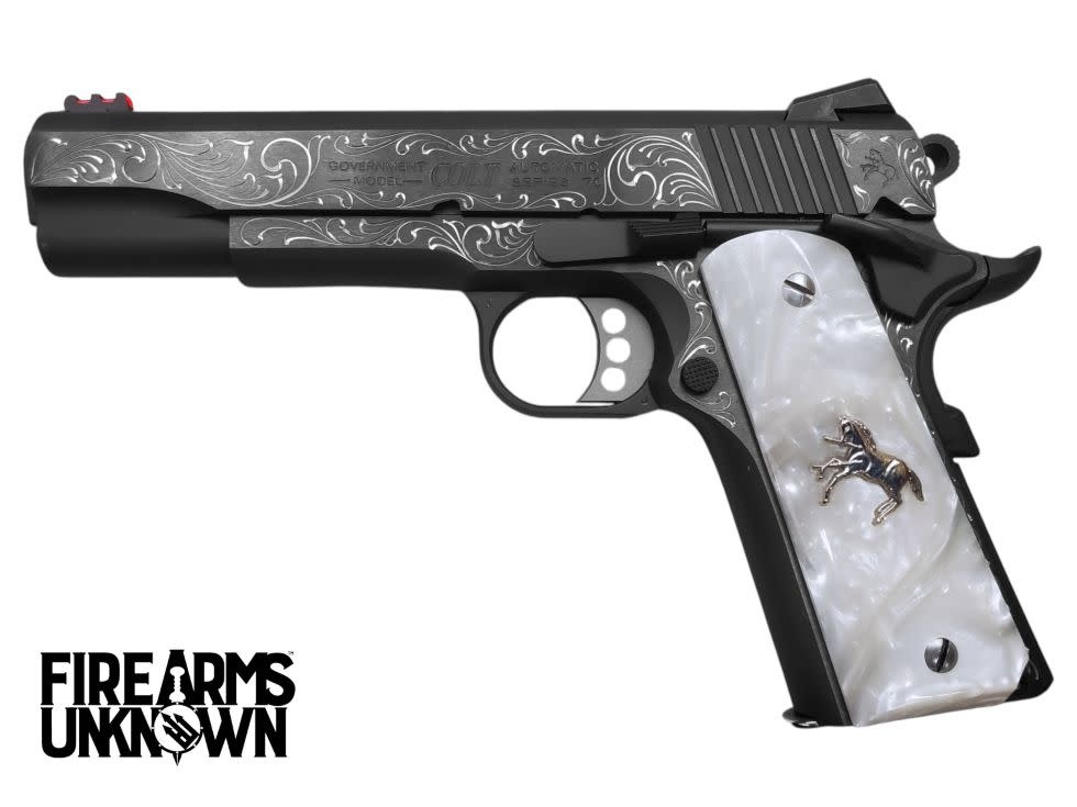 Colt, Competition, 45ACP, 1911, 5", Series 70, 8Rnd Pistol (Custom Engraved / Pearl Grips)