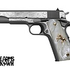 Colt, Classic, .38 Super, 1911, 5", Series 70, 9RD Pistol (Custom Engraved/Pearl Grips)