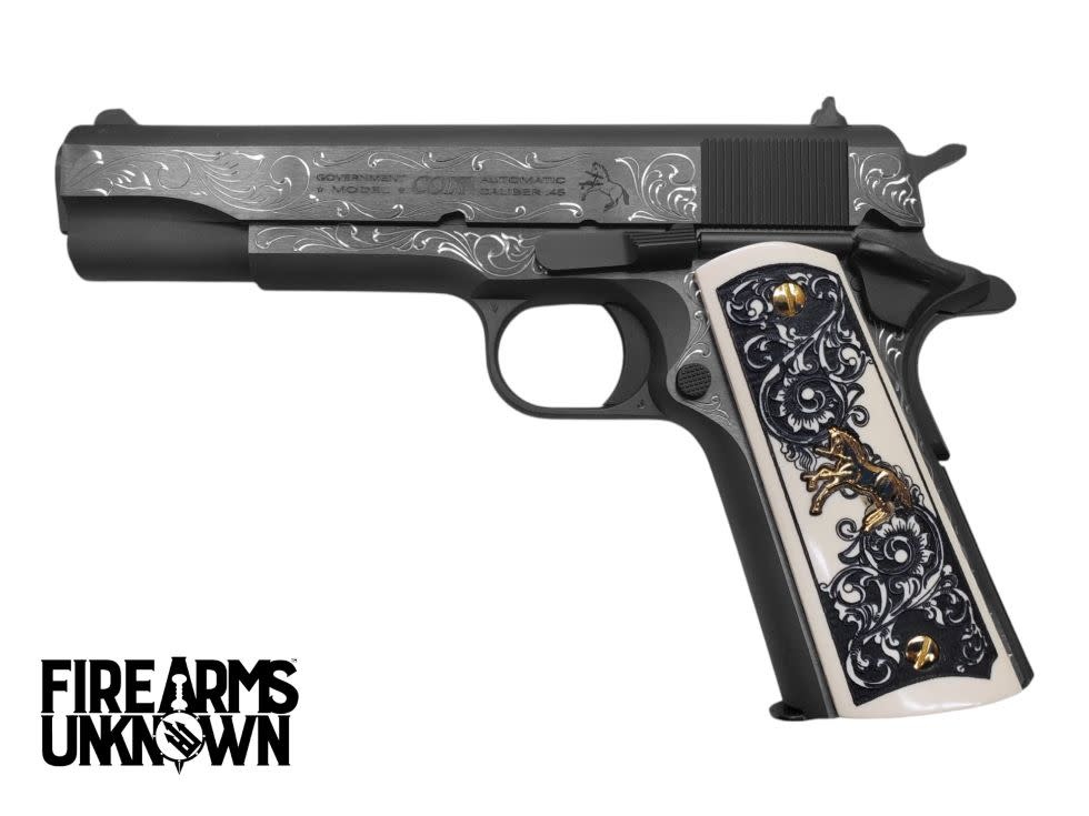 Colt, Classic, 45ACP, 1911, 5", Series 70, 7RD Pistol (Custom Engraved/Ornate Grips)