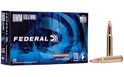 Federal Power-Shok 8mm Mauser 170gr Jacketed Soft Point 20RD Box