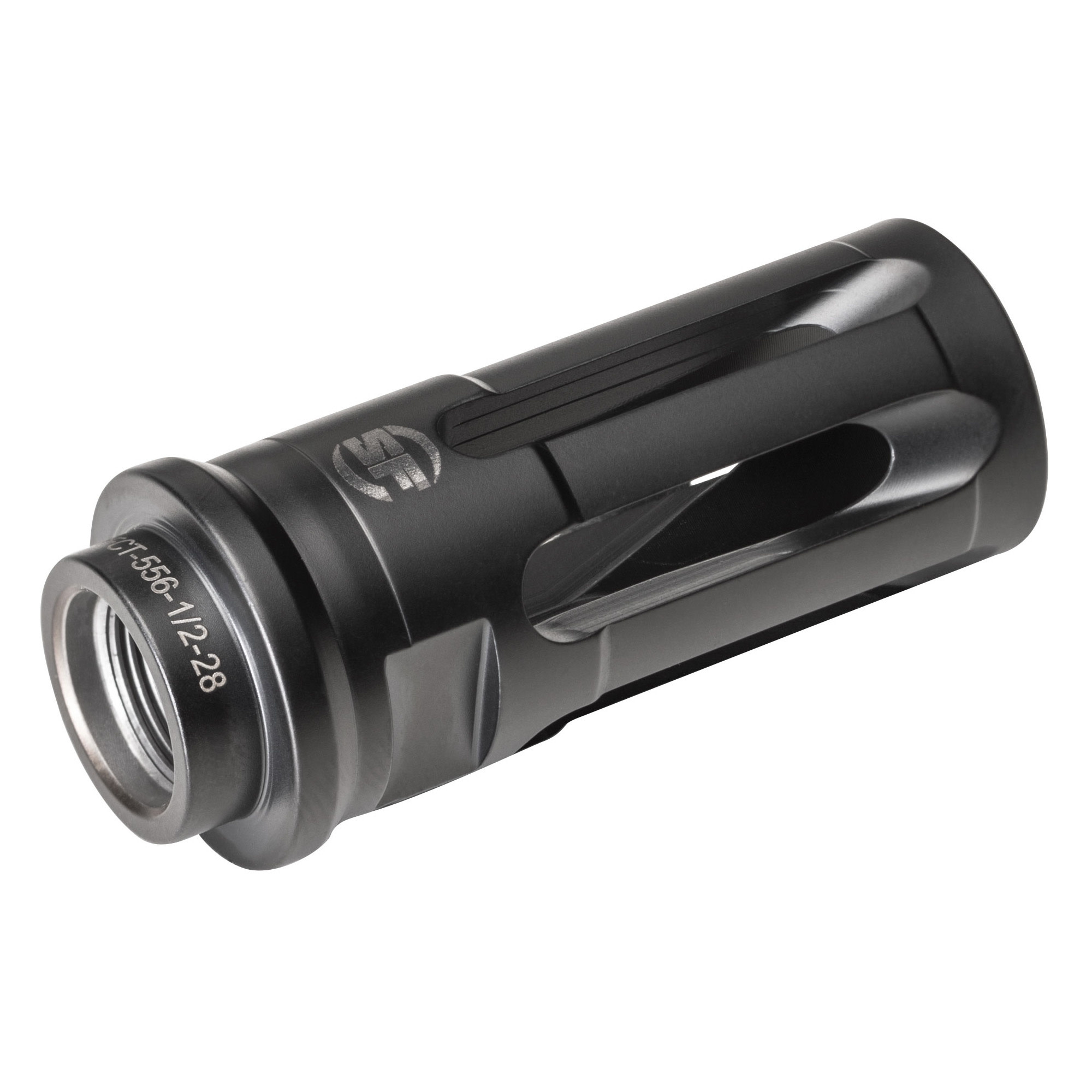 SureFire Closed-Tine Flash Hider 1/2"-28  Black DLC Stainless Steel for 5.56