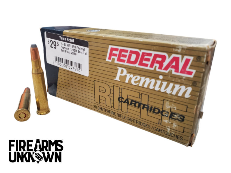 7-30 WATERS Federal Premium 120GR Boat Tail Soft Point 20RD