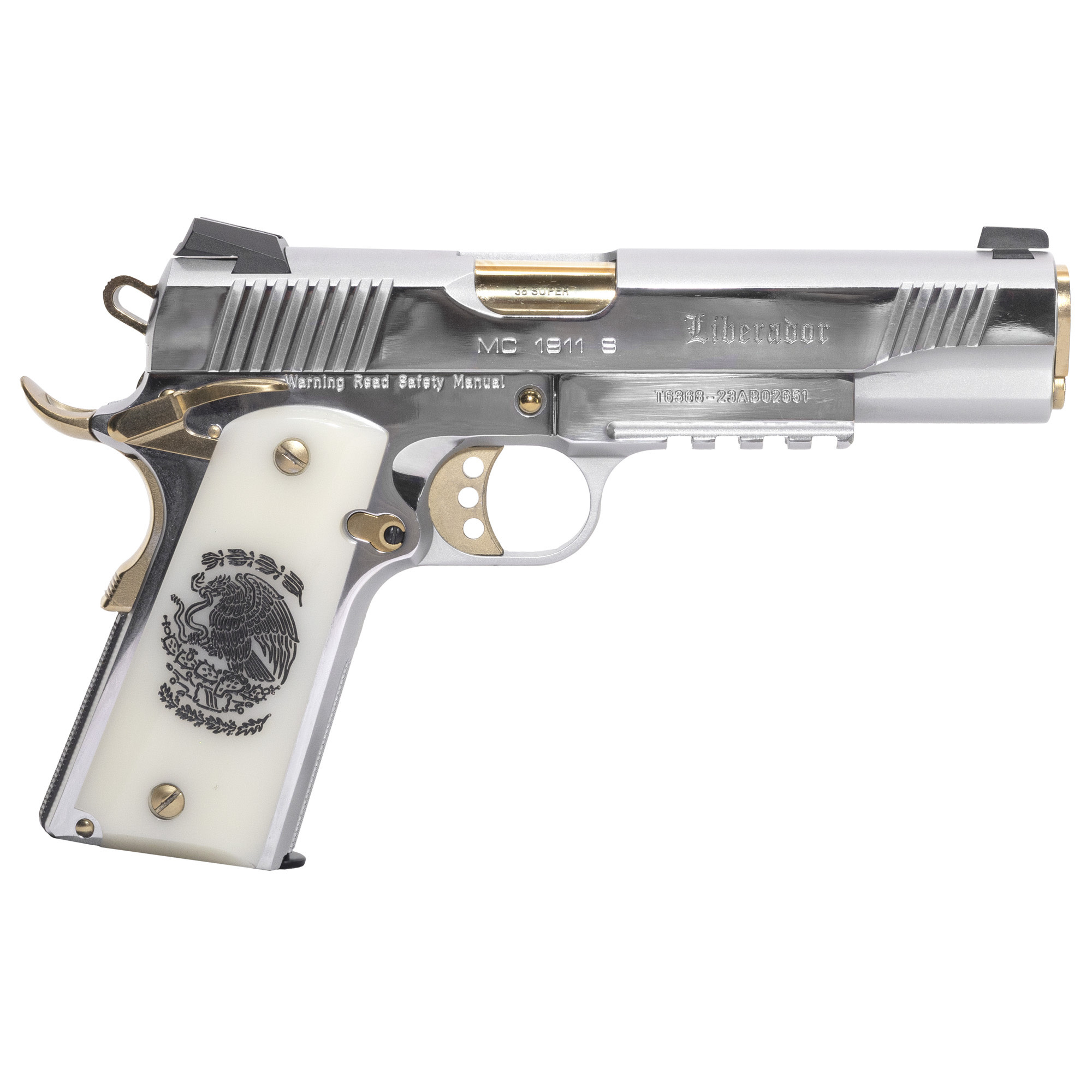 Girsan MC1911S Liberador 38 Super 5" SS/Gold 10RD Pistol