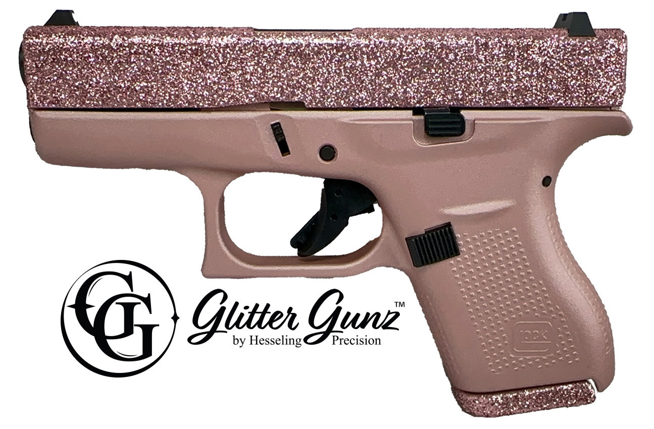 Glock G42 380 ACP 3.25" Glitter Rose Gold (2)6RD Pistol
