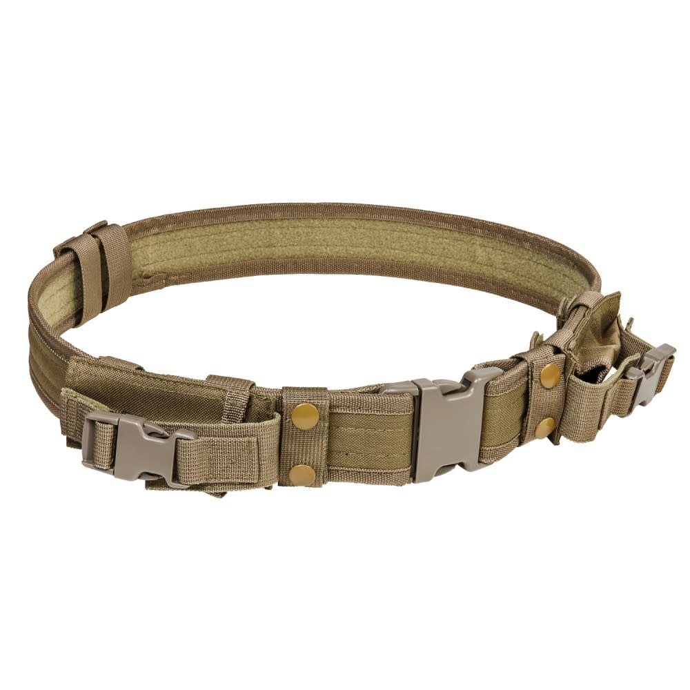Vism Tactical Belt w/Two Pouches - Tan