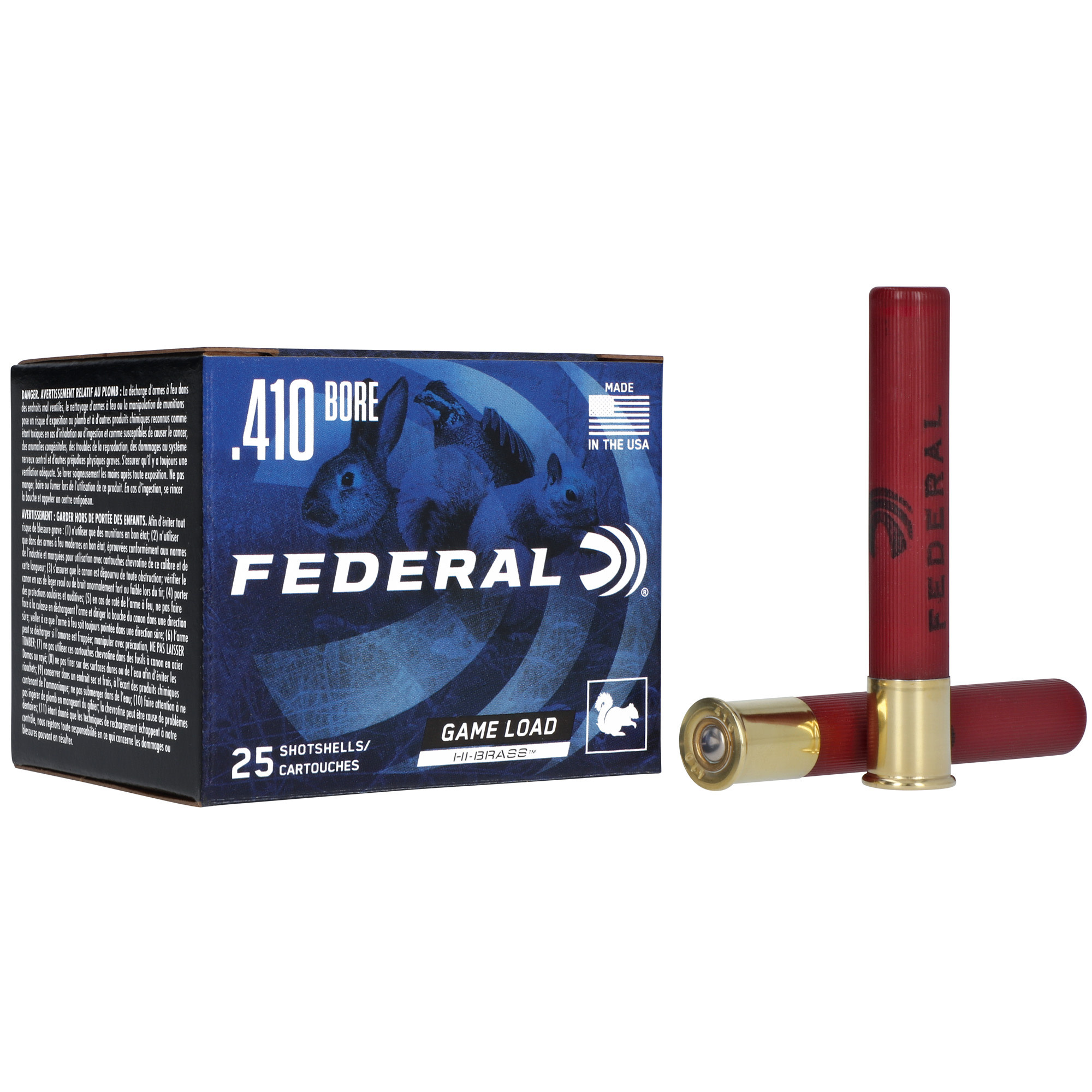 Federal, GameShok, 410 ga, 3", #5, Max Dram, .6875oz, Shotshell Lead Shot, 25RDBox