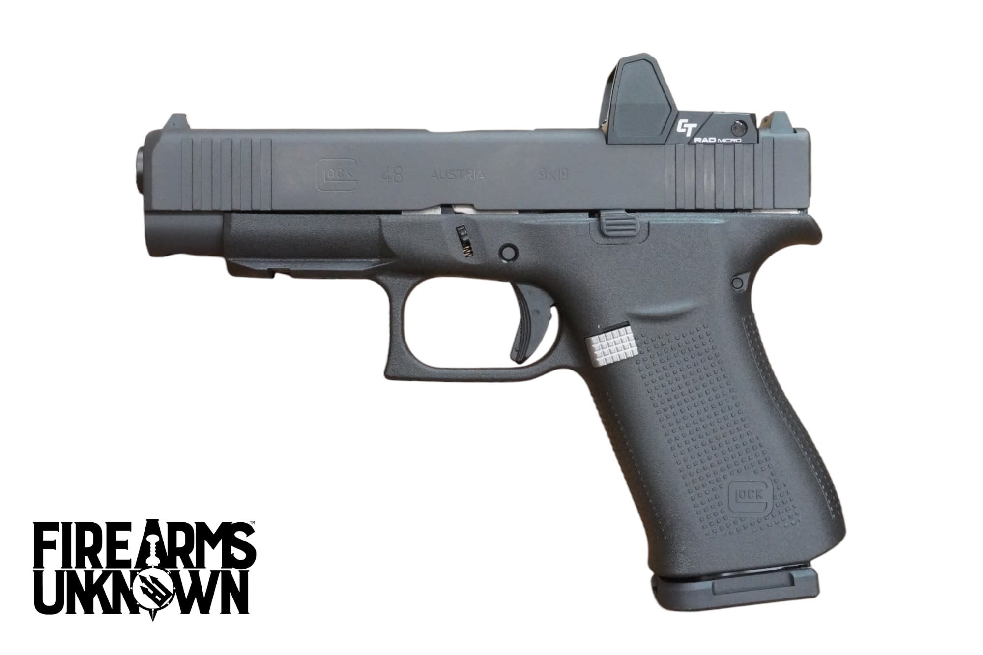 Glock G48 MOS 9mm 4.17" BLK, (2)10/(1)15RD Pistol w/ CT RAD
