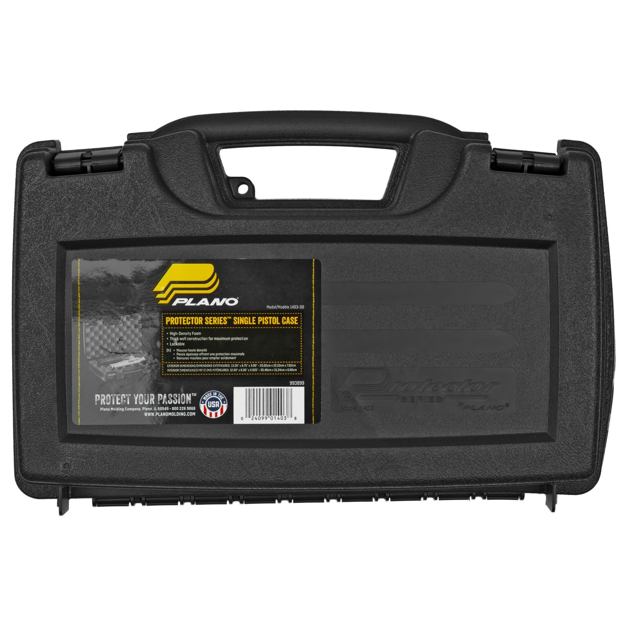 Plano, Protector Single Pistol Case, 10"X6", Black