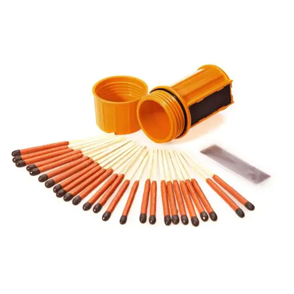 Storm Proof Match Container W/ 25 Matches Orange