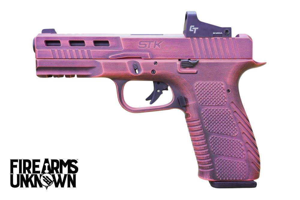 Rock Island STK 100, w/ CT red dot,  Custom Cerakote Distressed Prison Pink 2-17rd Mags, 9mm
